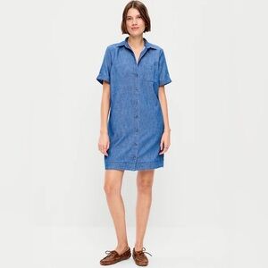 OLD NAVY Classic Short sleeve Chambray Shirt Dress Women’s Small NEW